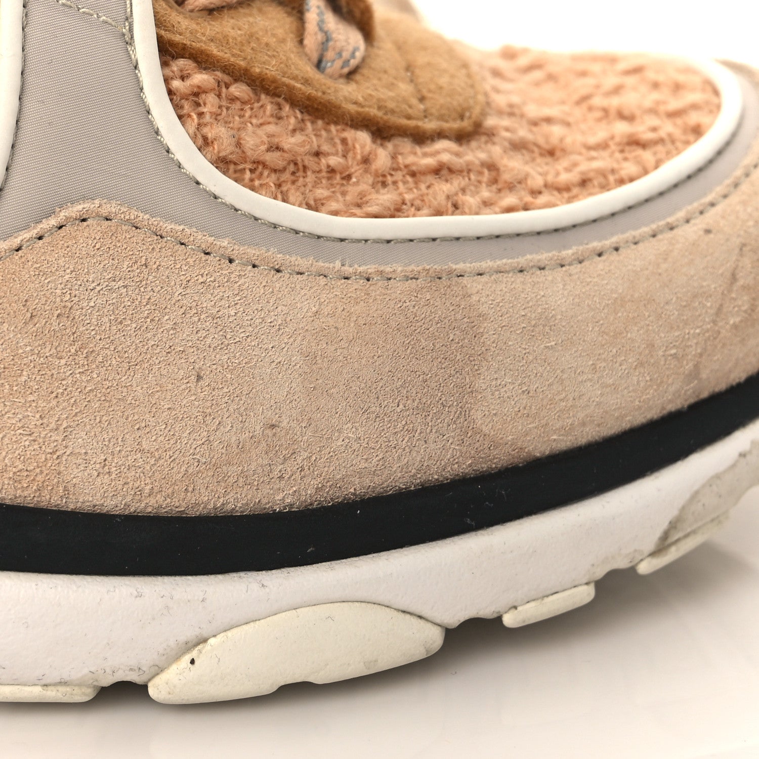 Chanel Suede Tweed Felt CC Sneakers 41 Beige 13 of 15