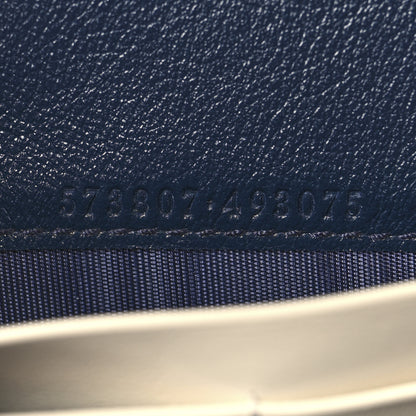 Gucci Vintage Effect Calfskin Matelasse Diagonal Torchon GG Marmont Chain Wallet Mystic White Blue Agata 9 of 13