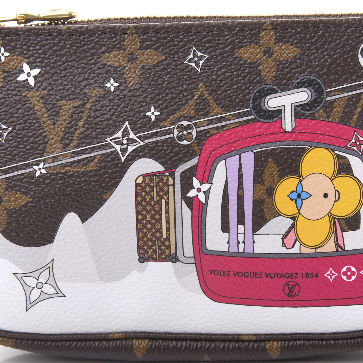 Monogram 2019 Christmas Animation Mini Courchevel Pochette Accessories Fuchsia