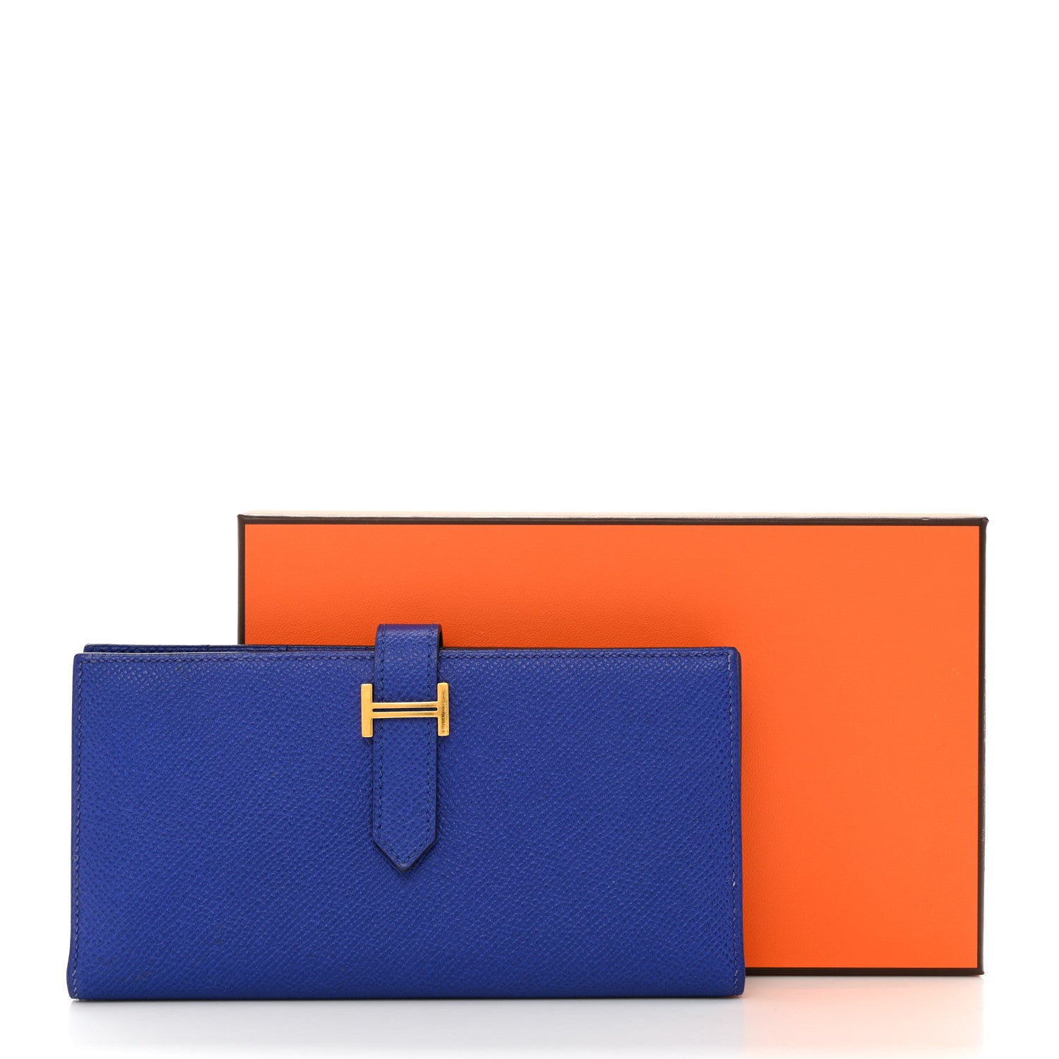 Hermes Epsom Bearn Gusset Wallet Bleu Electrique 9 of 9