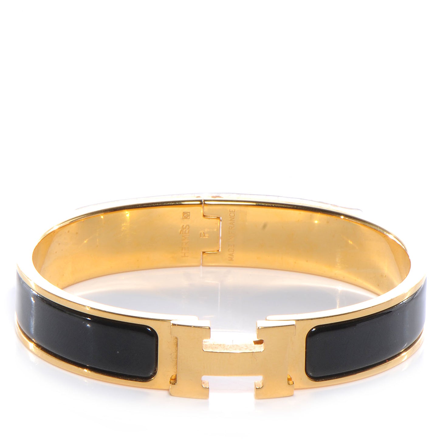Enamel Narrow Clic Clac H Bracelet PM Black