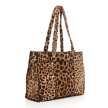 Prada Cavallino Giraffe Print Tote Sabbia Moro 3 of 10