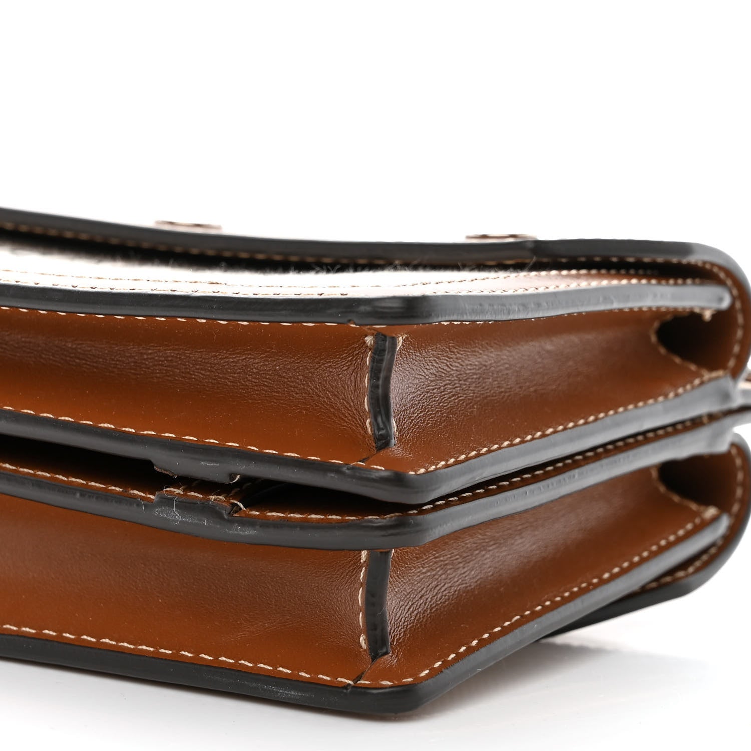 Burberry Smooth Calfskin Canvas Horseferry Print Mini Title Bag with Pocket Natural Malt Brown 11 of 11