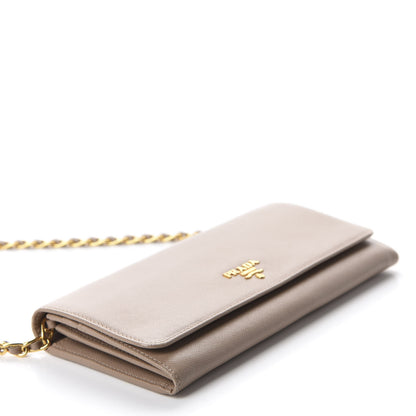 Prada Saffiano Metal Oro Chain Wallet Cammeo 4 of 11