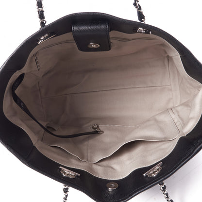 Chanel Glazed Calfskin Small Deauville Tote Black 7 of 9