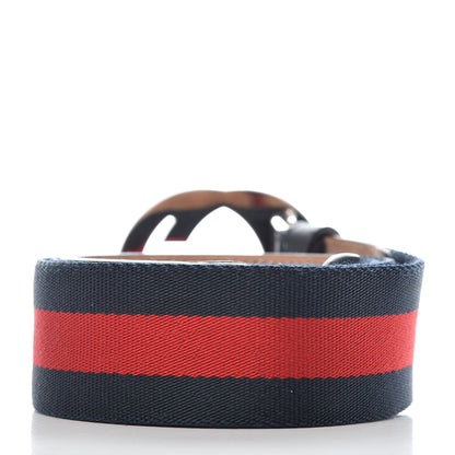 Gucci Canvas Web Interlocking G Belt 85 34 Navy 3 of 6