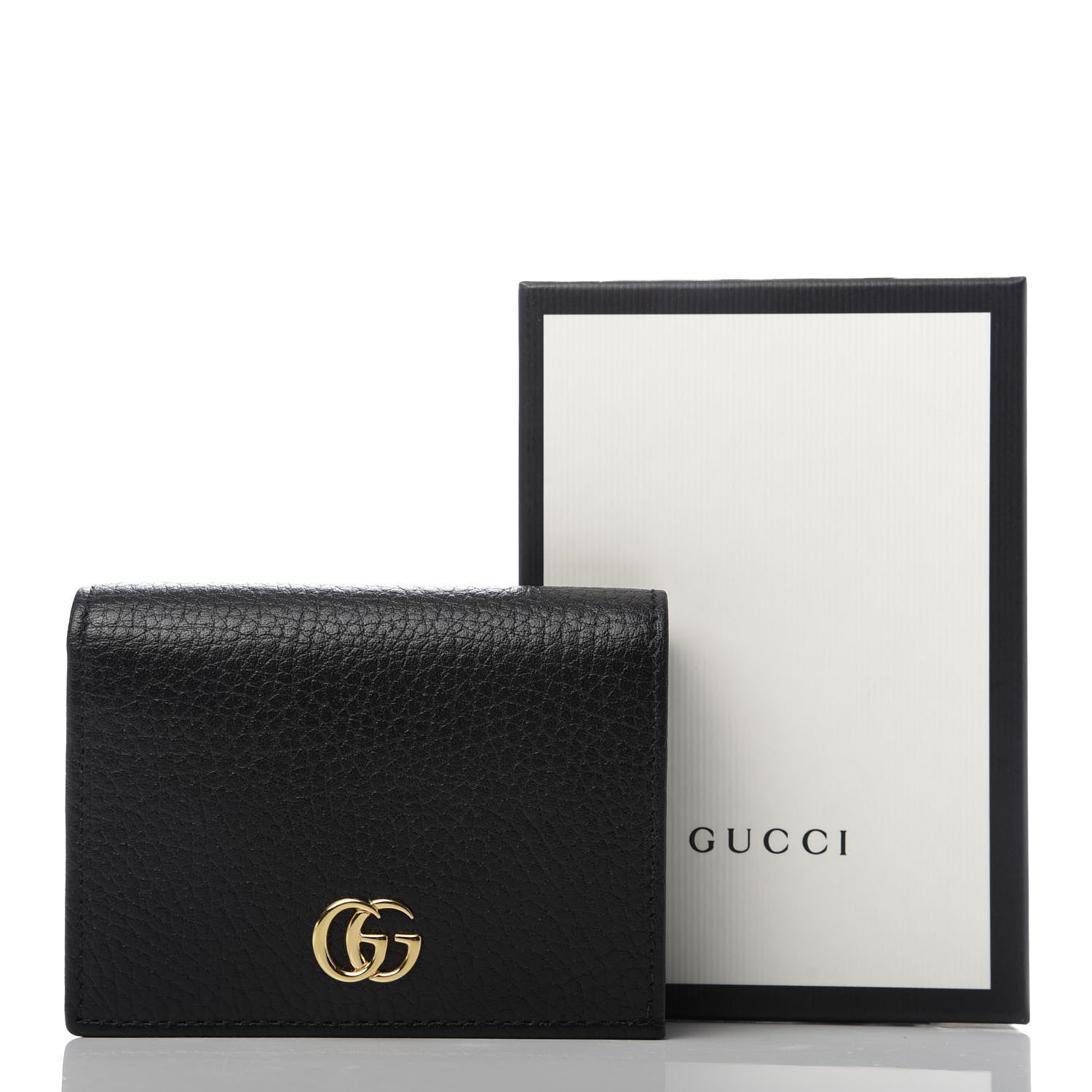 Gucci Pebbled Calfskin GG Marmont Card Case Black 8 of 8