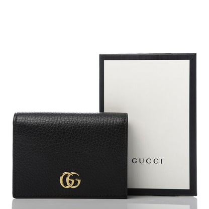 Gucci Pebbled Calfskin GG Marmont Card Case Black 8 of 8