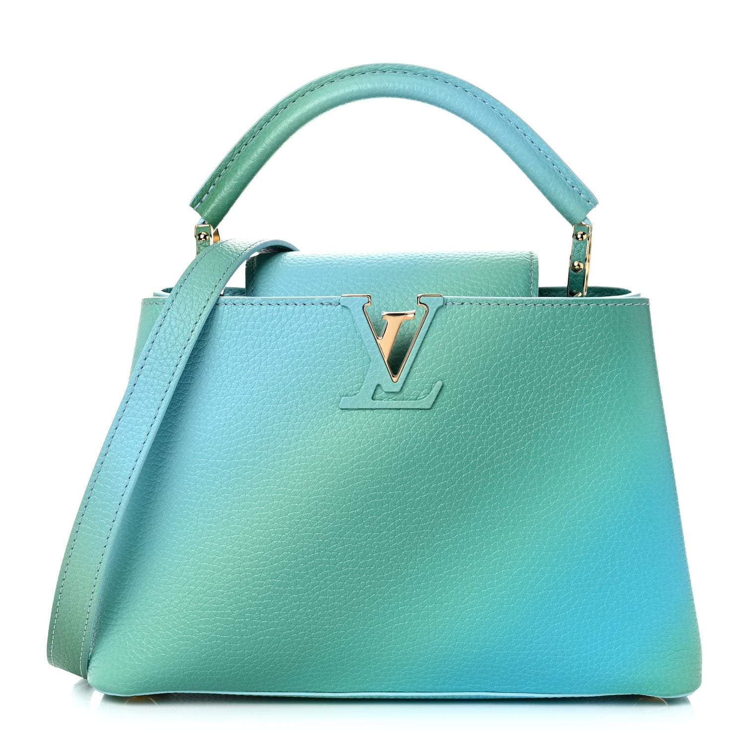 Louis Vuitton Taurillon Capucines BB Green Blue 1 of 7
