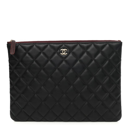 Chanel Lambskin Quilted Medium Cosmetic Case Black 1 of 8