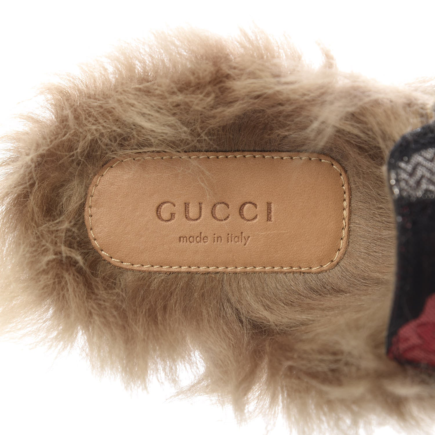 Gucci Brocade Fur Floral Womens Princetown Slippers 35 Black Anthracite 8 of 10