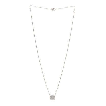 David Yurman 18K White Gold Diamond Pave Cushion Pendant Necklace 3 of 4