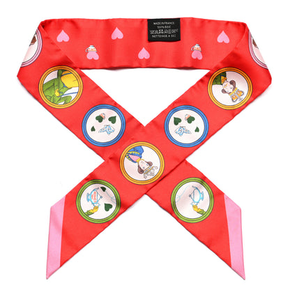 Hermes Silk Tea Time Twilly Rouge Vif Vert Multicolor 1 of 4