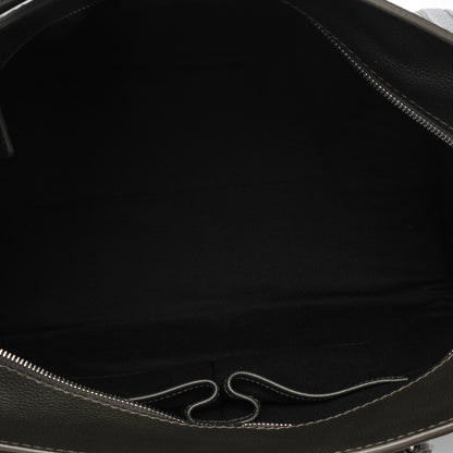 Alexander McQueen Pebbled Calfskin Large Skull Padlock Zip Around Tote Verde Militare 5 of 7