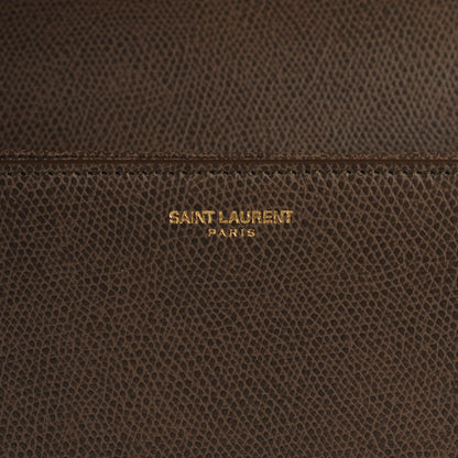 Saint Laurent Textured Calfskin Medium Classic Monogram Universite Bag Grey 7 of 8