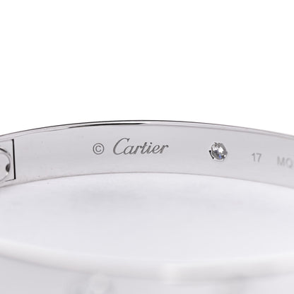 Cartier 18K White Gold 4 Diamond LOVE Bracelet 17 4 of 6