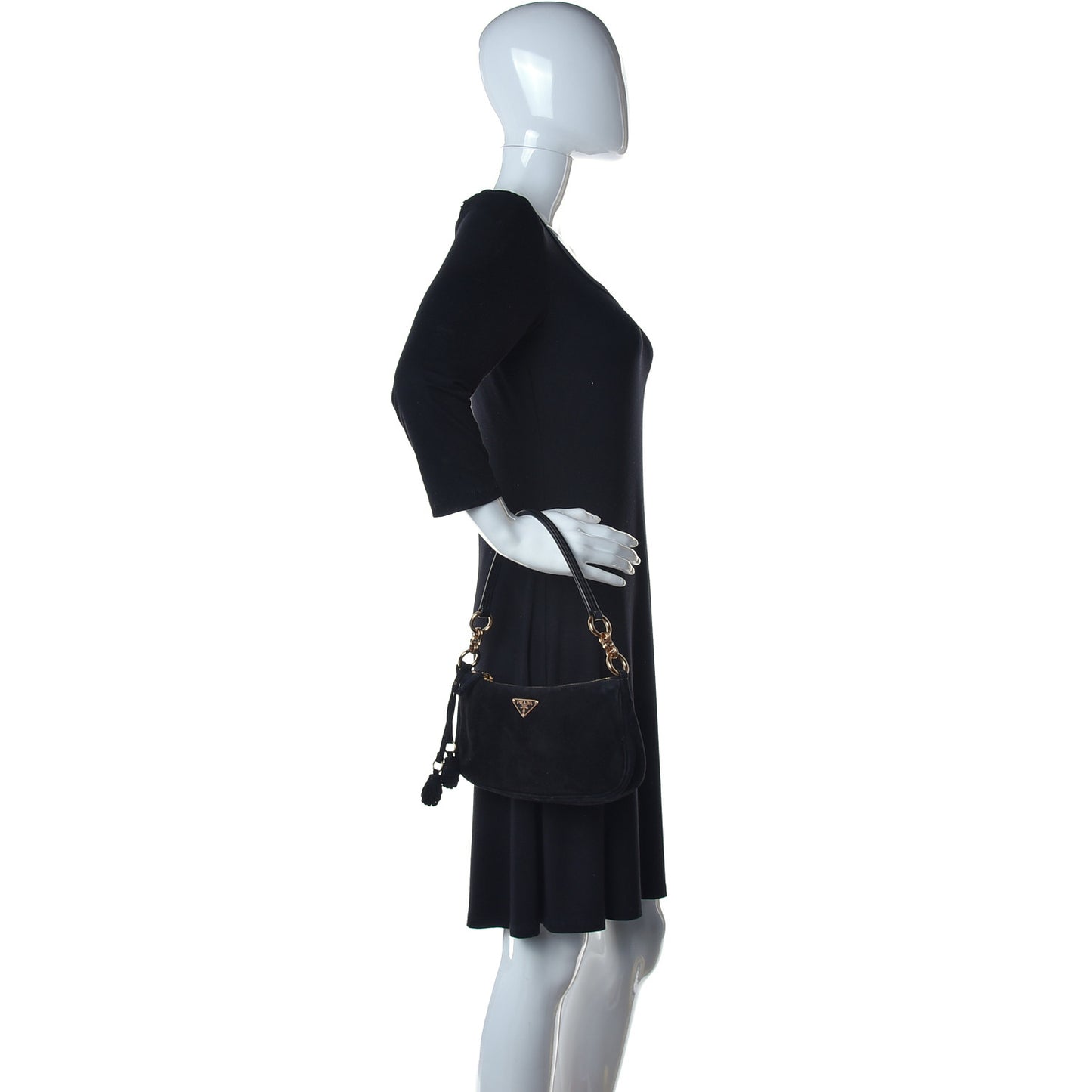 Suede Box Shoulder Bag Black