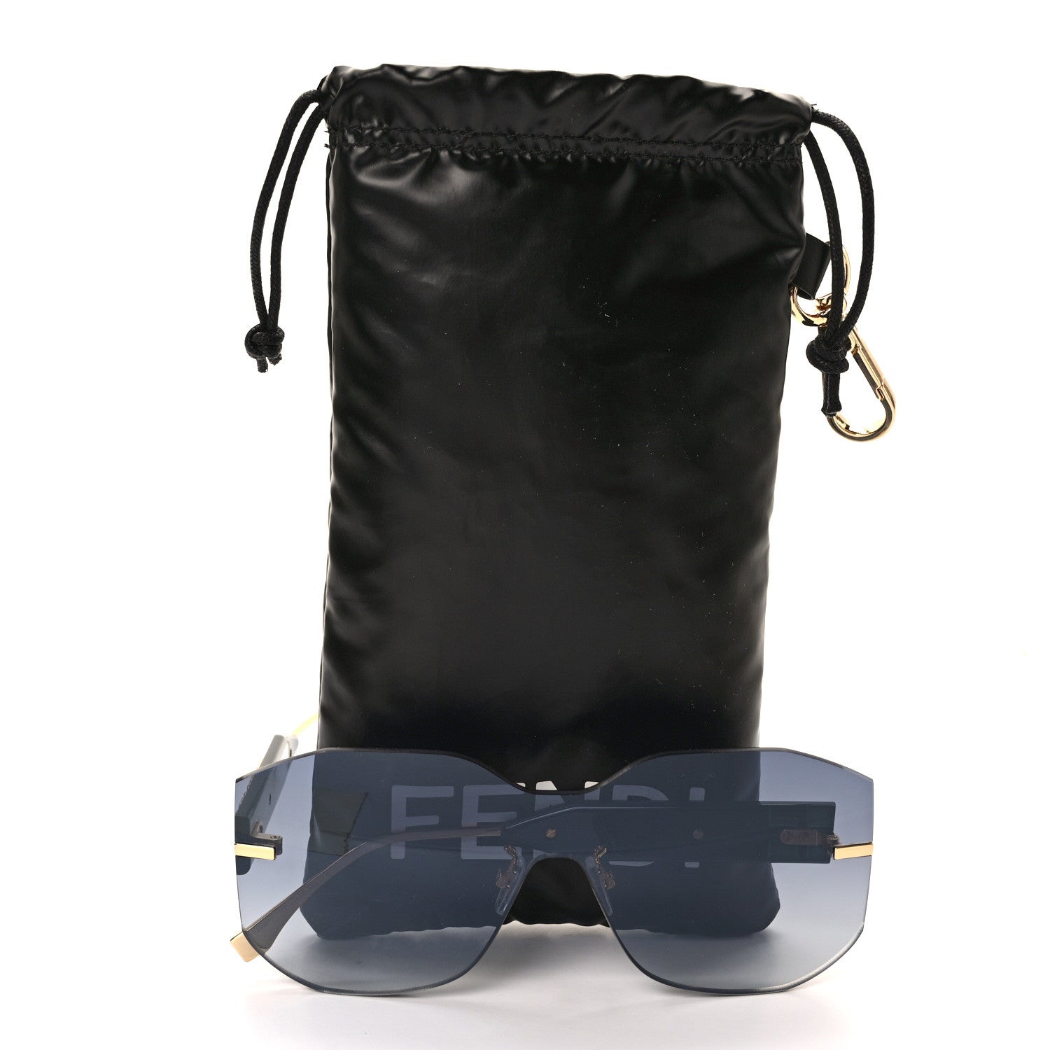 Fendi Metal Fendigraphy Shield Sunglasses FE 40066/U Shiny Endura Gold 7 of 7