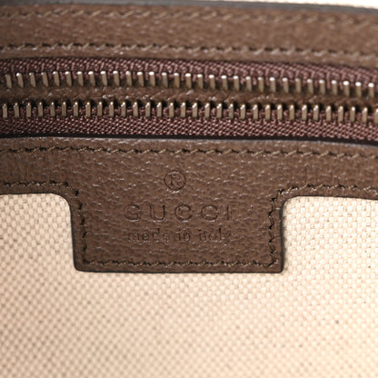 Gucci GG Supreme Monogram Textured Dollar Calfskin Web Ophidia Wristlet Shoulder Bag Beige Ebony New Acero 5 of 9