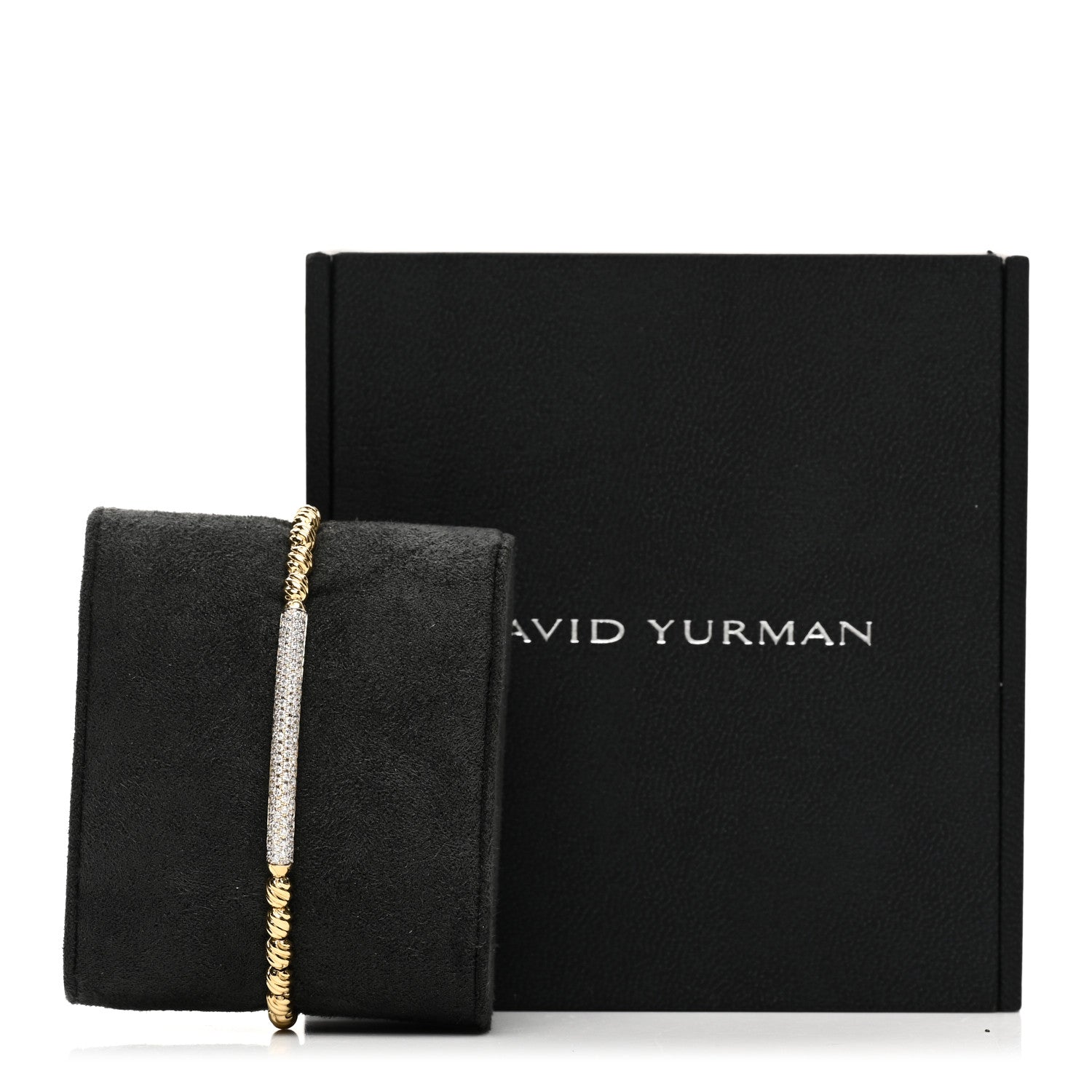David Yurman 18K Yellow Gold Diamond Petite Pave Flex Bracelet 4 of 4