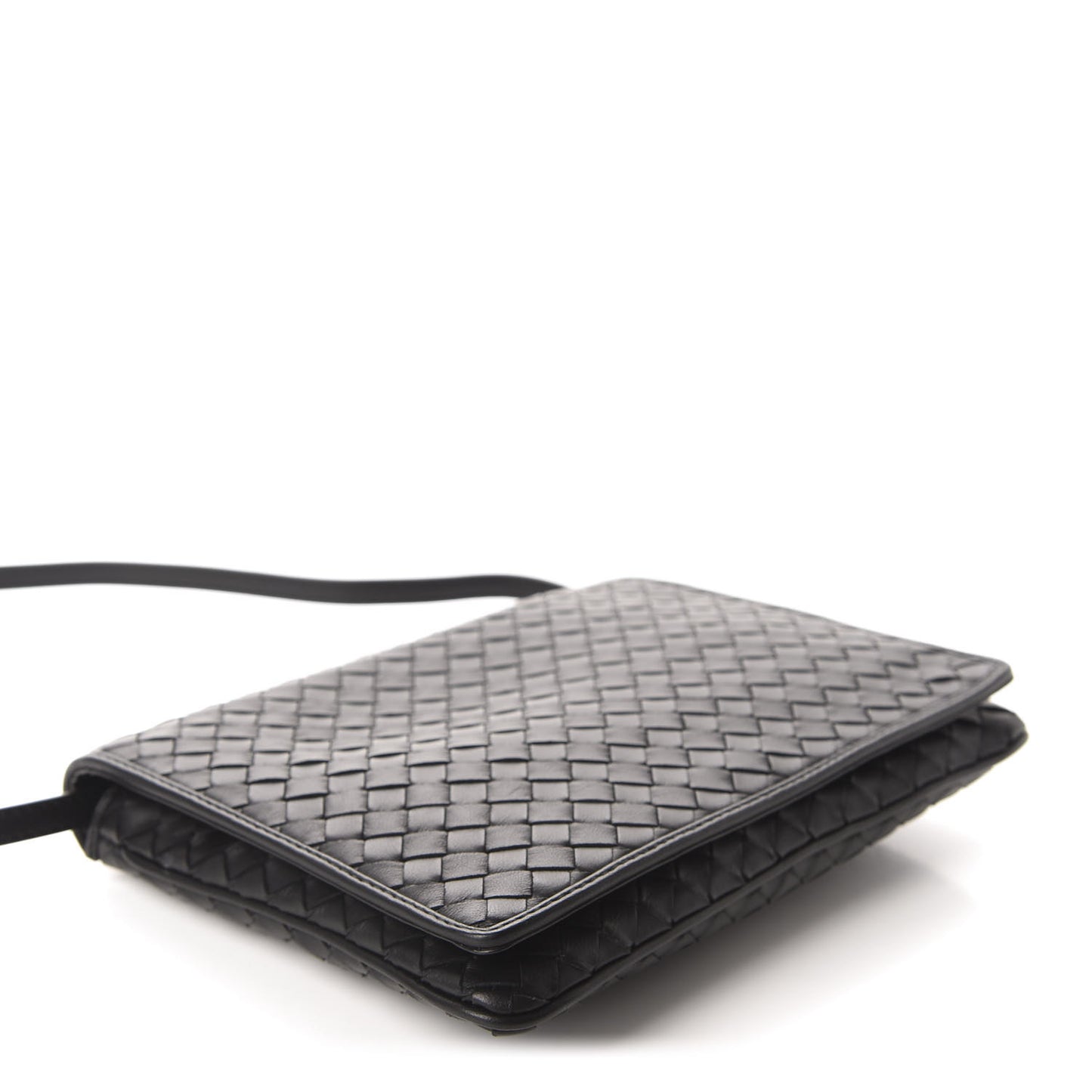 Nappa Intrecciato Flap Crossbody Black