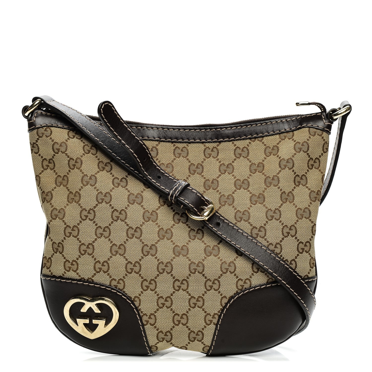 Gucci Monogram Small Lovely Heart Messenger Dark Brown 1 of 11