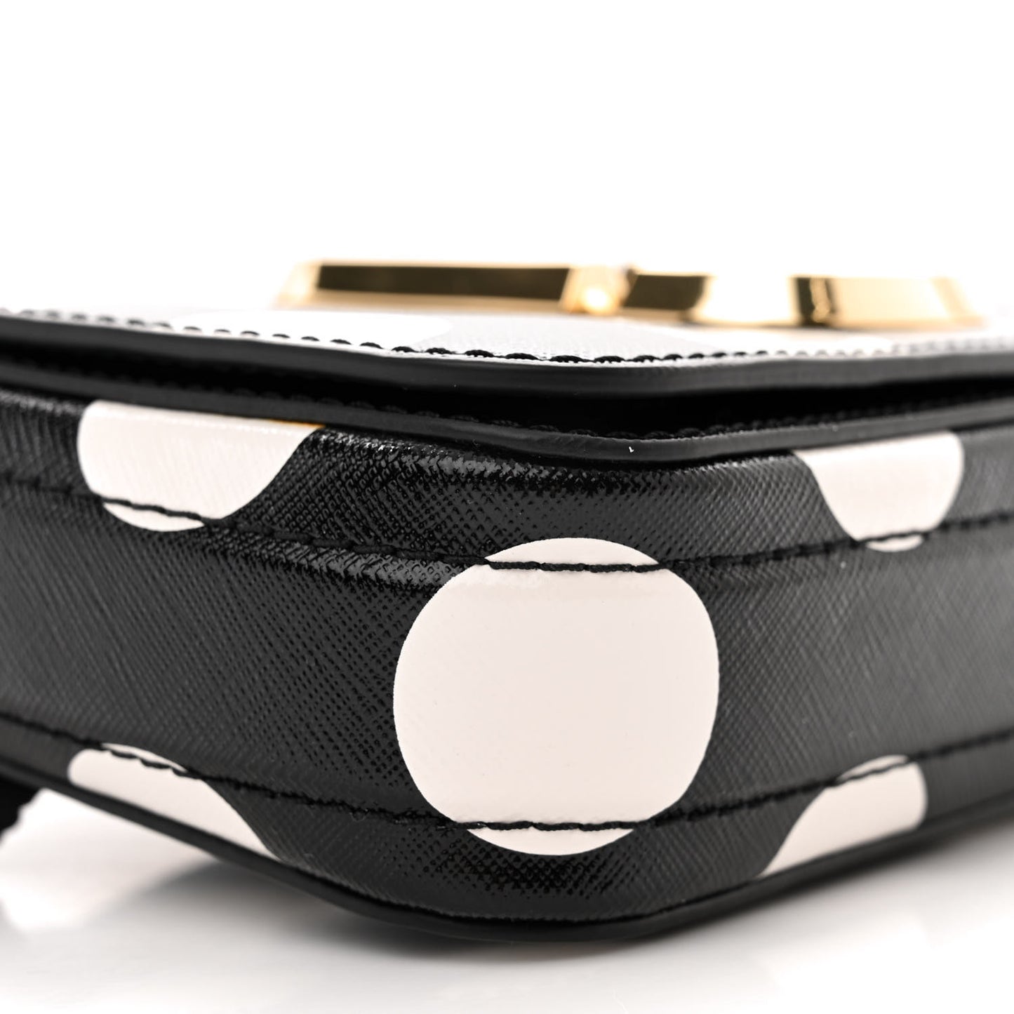 Saffiano The Dot Hip Shot Belt Bag Black White