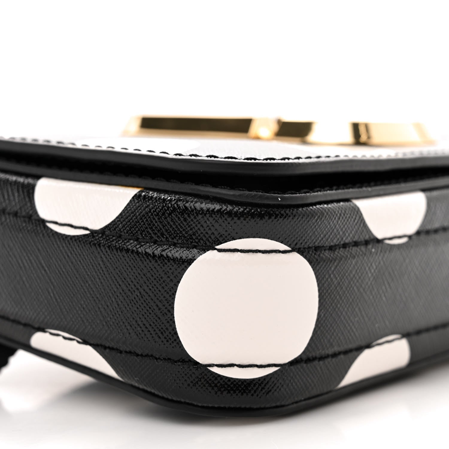Marc Jacobs Saffiano The Dot Hip Shot Belt Bag Black White 9 of 11