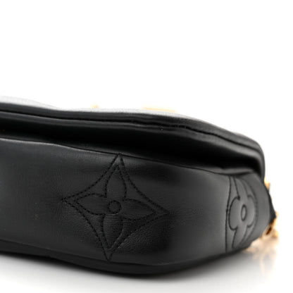 Louis Vuitton Calfskin Bubblegram Wallet On Strap Black 9 of 12
