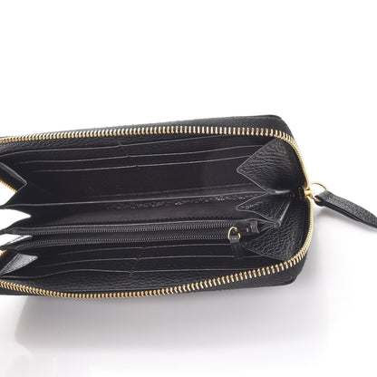 Gucci Dollar Calfskin GG Marmont Zip Around Wallet Black 5 of 10