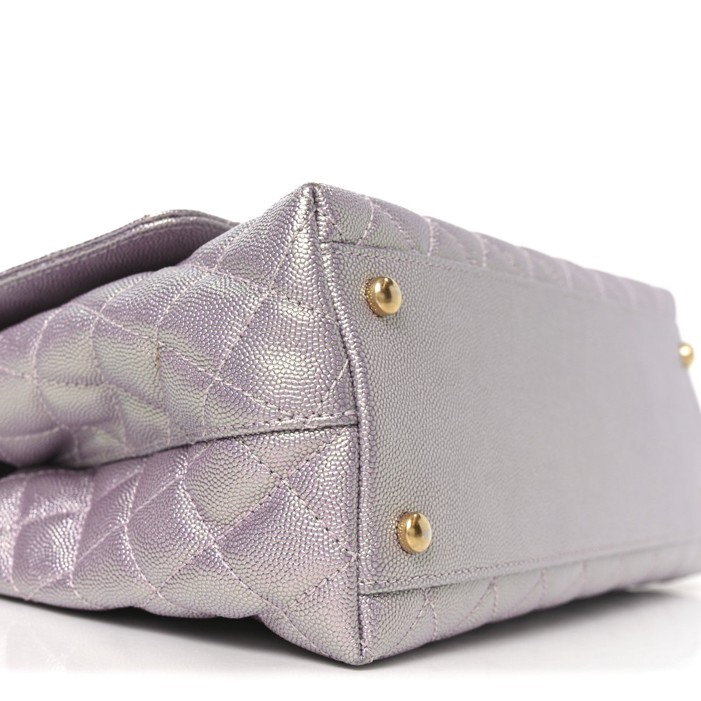 Metallic Caviar Quilted Small Coco Handle Flap Light Pink