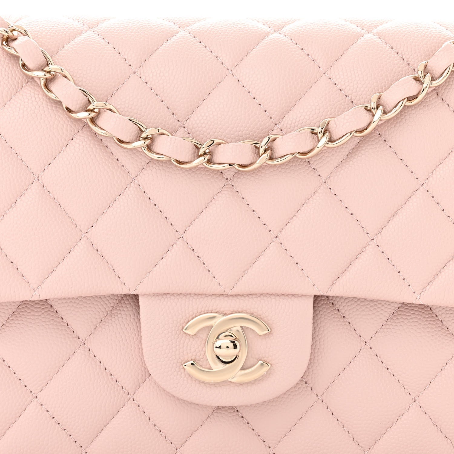 Chanel Caviar Quilted Medium Double Flap Light Pink 8 of 10