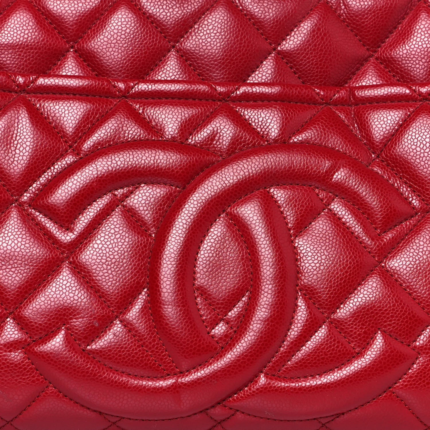 Chanel Caviar Quilted Timeless CC Soft Tote Red 7 of 11