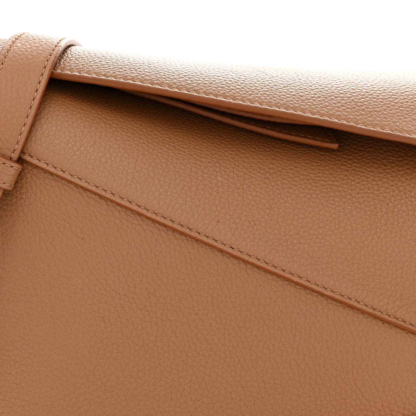 Grained Calfskin Small Puzzle Edge Bag Toffee