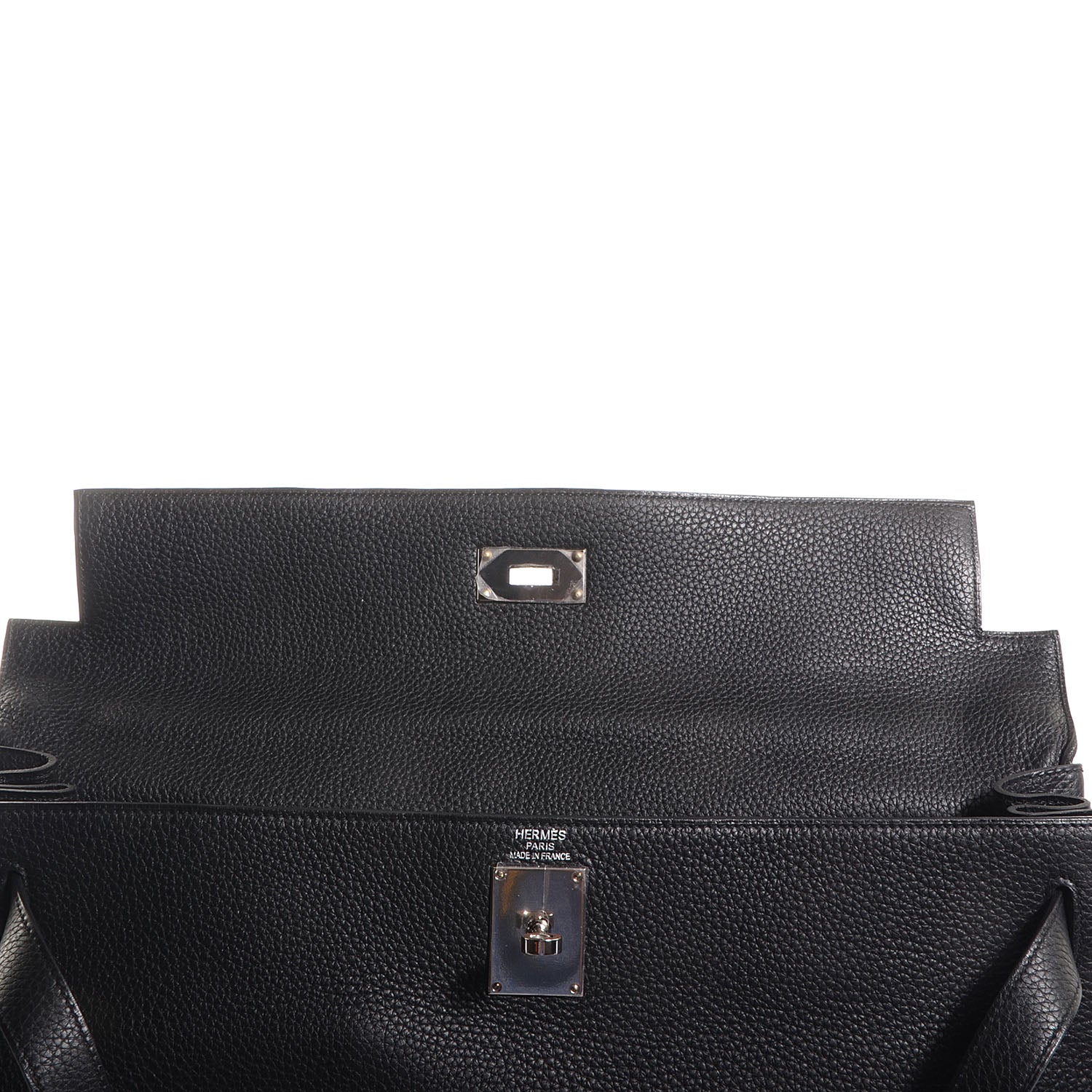 Hermes Taurillon Clemence Shoulder Kelly 40 Black 9 of 26
