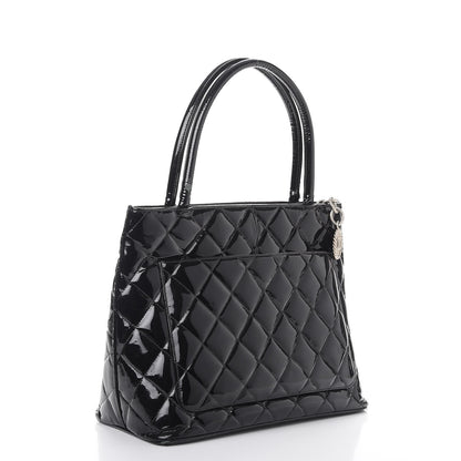 Chanel Patent Quilted Medallion Tote Bag Black 3 of 12