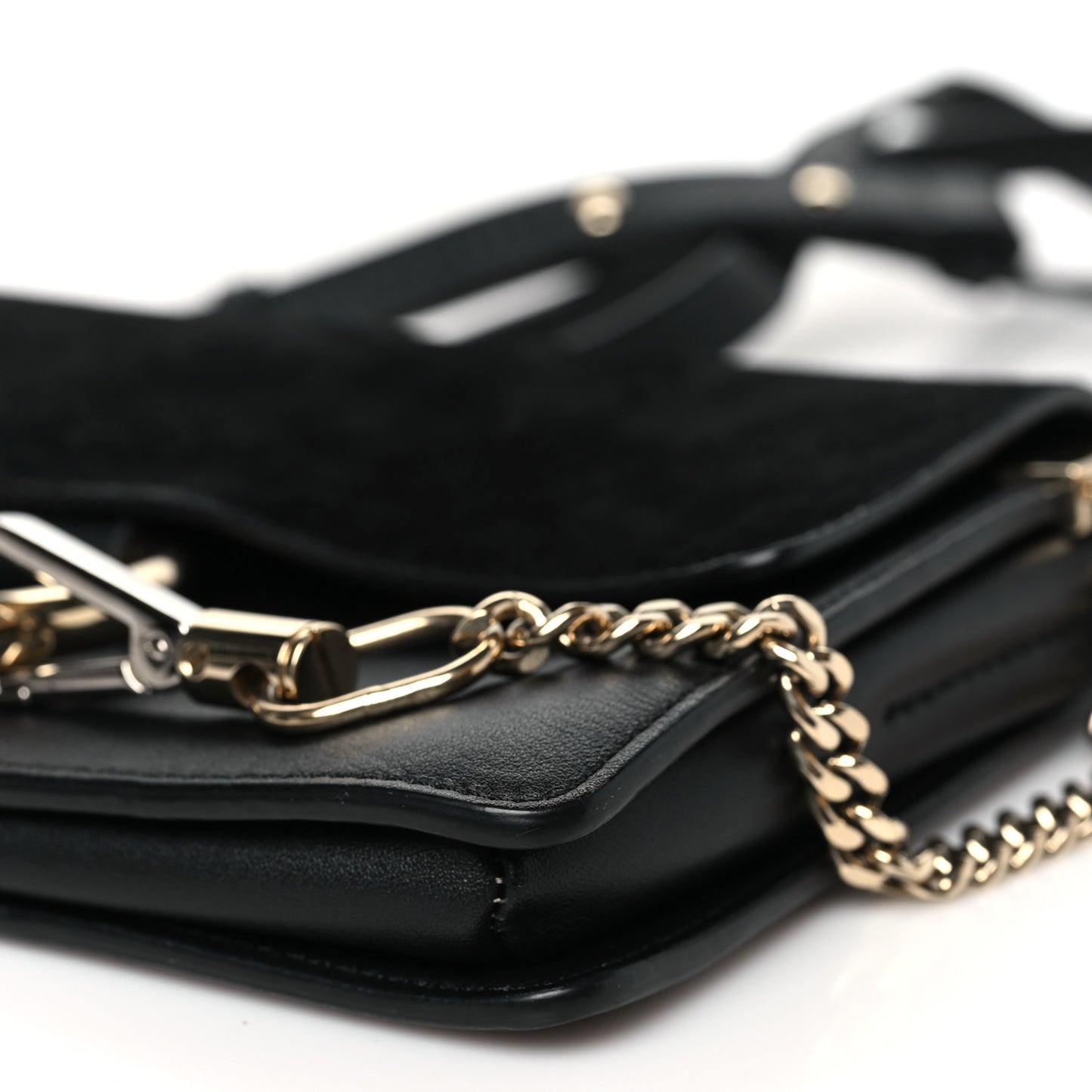 Suede Calfskin Small Faye Shoulder Bag Black