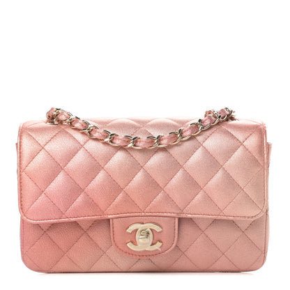 Chanel Metallic Lambskin Quilted Ombre Mini Rectangular Flap Pink 1 of 10