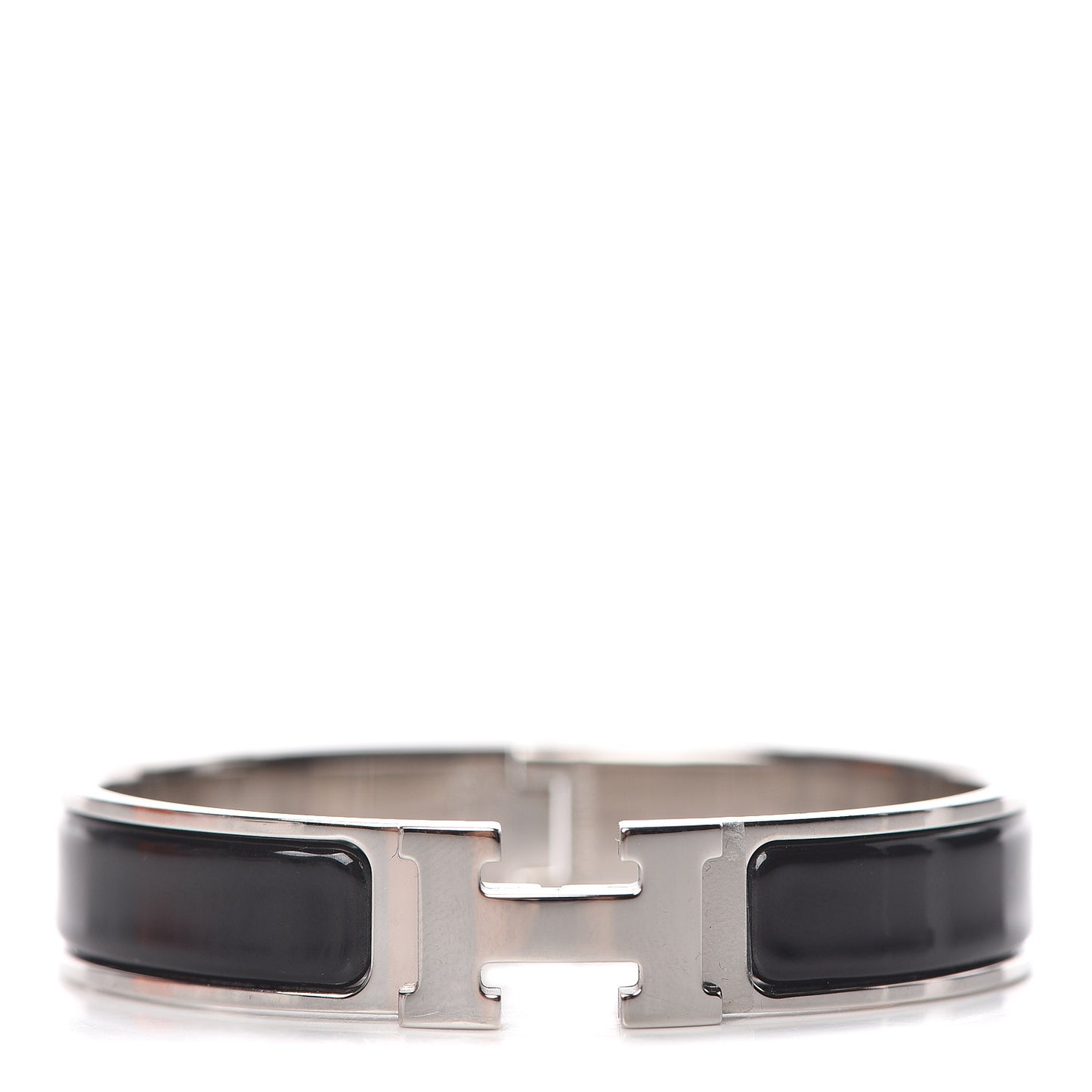Enamel Narrow Clic Clac H Bracelet PM Black