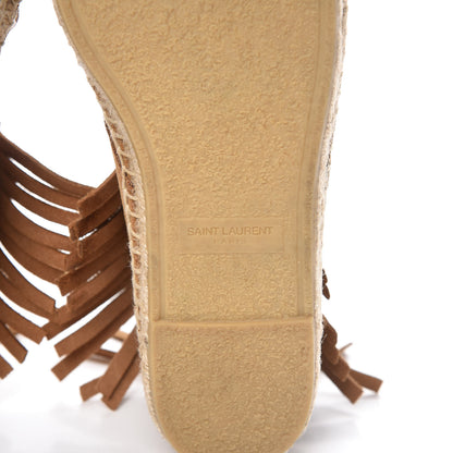Saint Laurent Suede Mens Fringe Moccasin Bootie 38.5 Brown 6 of 13