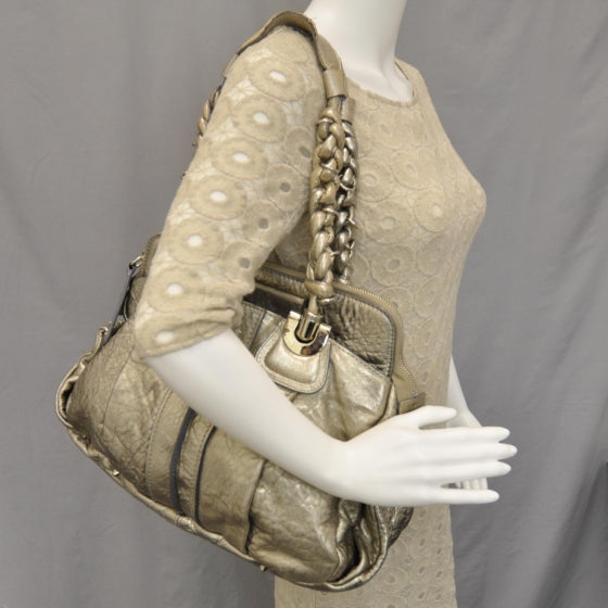 Chloe Leather Heloise Satchel Gold 2 of 8