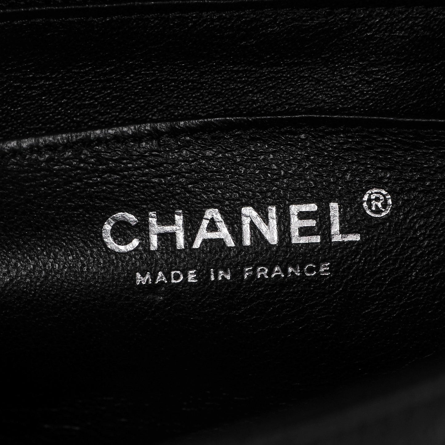 Crumpled Calfskin Quilted Mini Rectangular Flap So Black