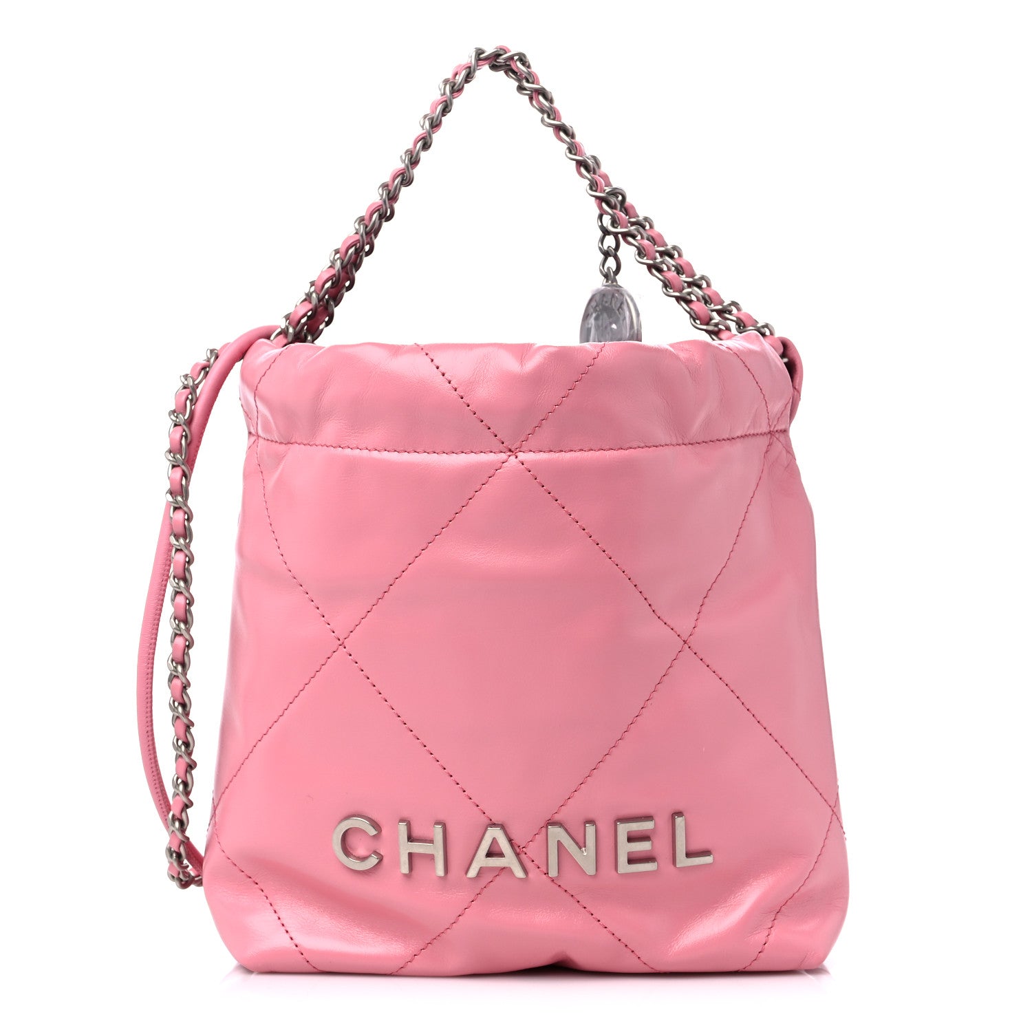 Chanel Shiny Calfskin Quilted Mini Chanel 22 Pink 1 of 10