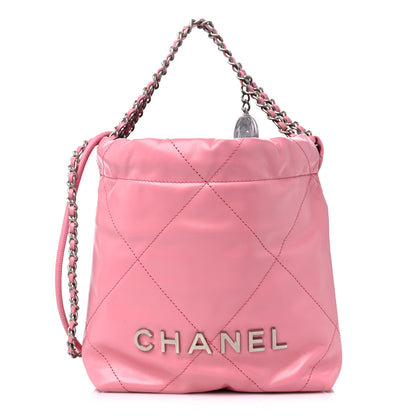 Chanel Shiny Calfskin Quilted Mini Chanel 22 Pink 1 of 10