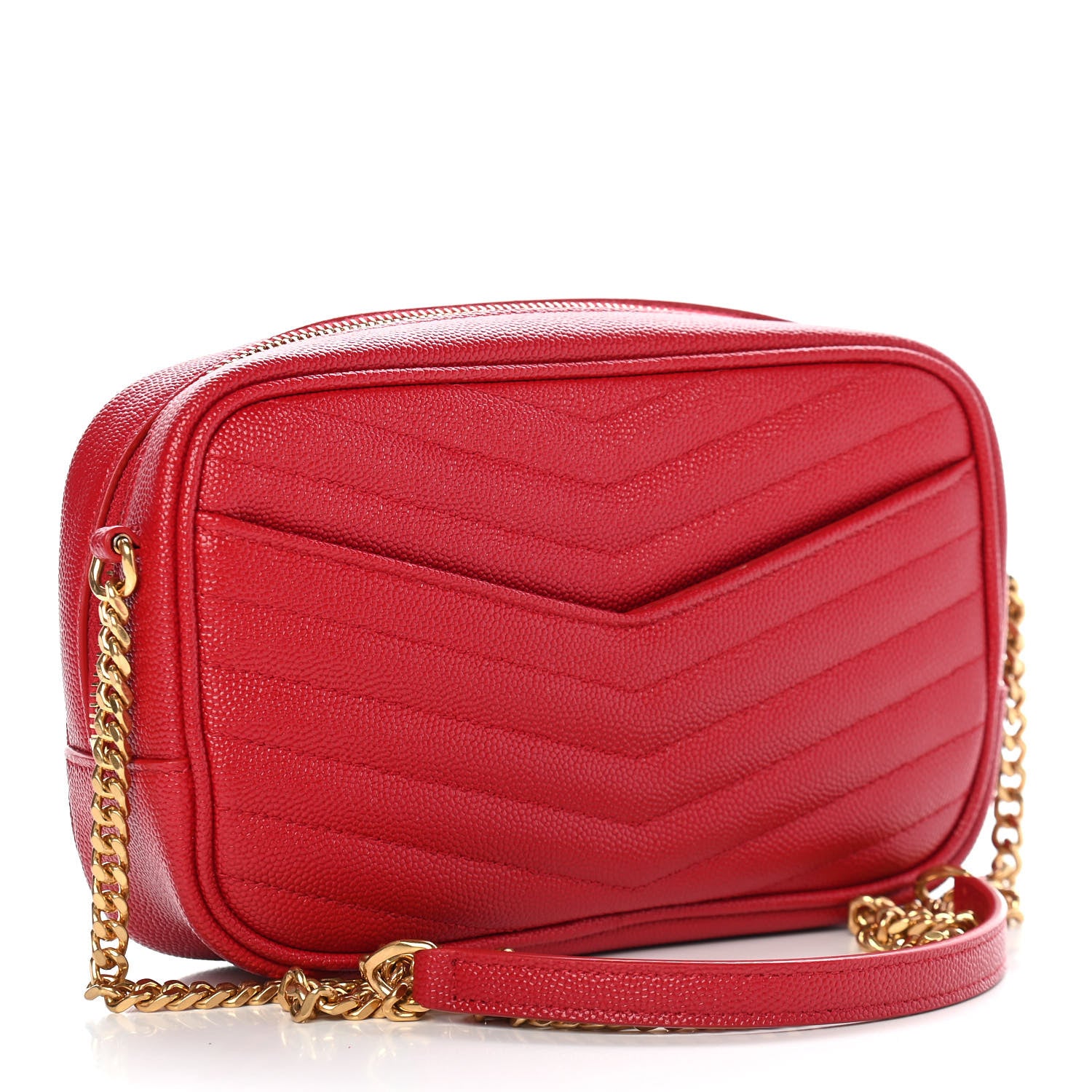 Saint Laurent Grain De Poudre Matelasse Monogram Mini Lou Camera Bag Eros Red 4 of 10