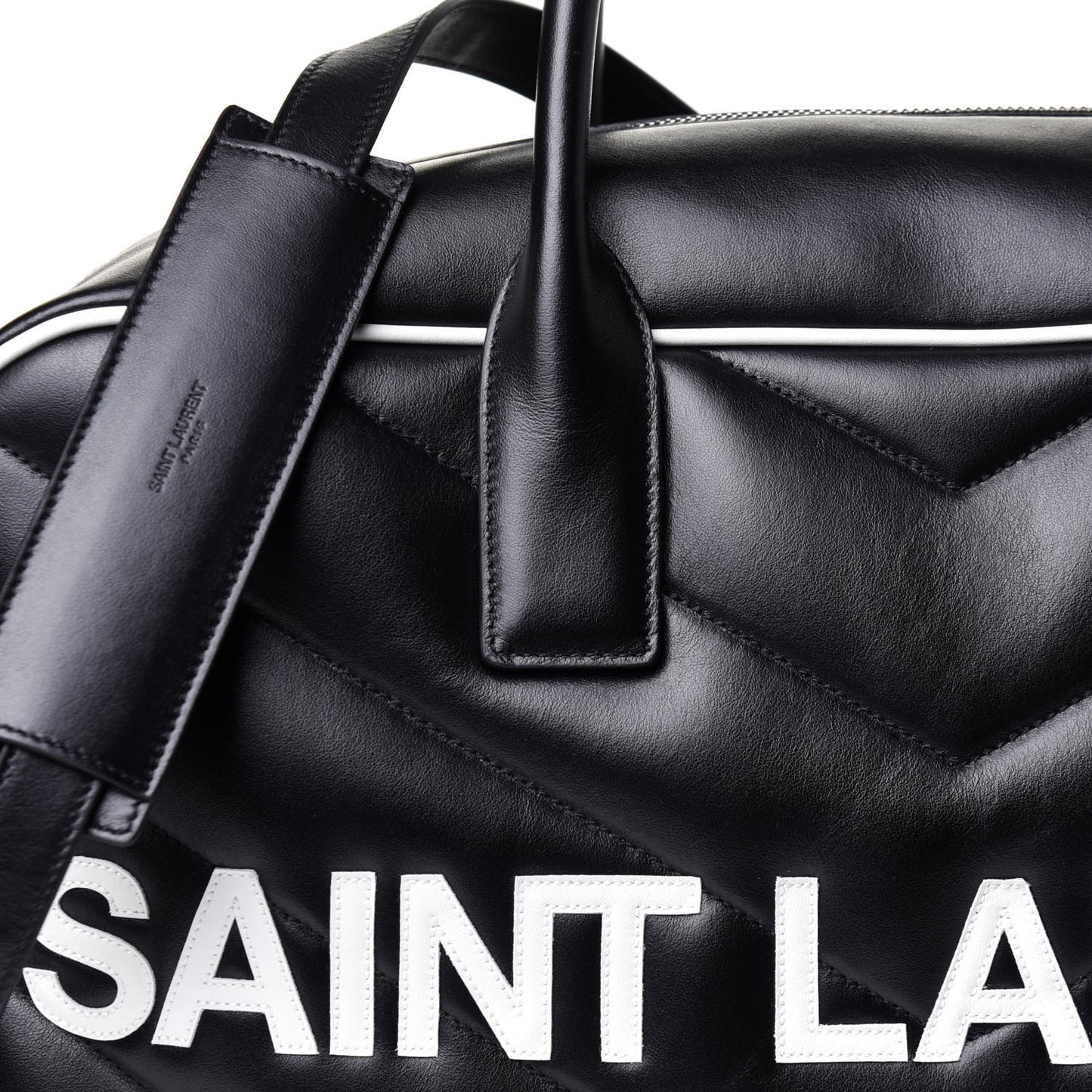 Calfskin Medium Miles Logo Bowler Duffel Bag Black