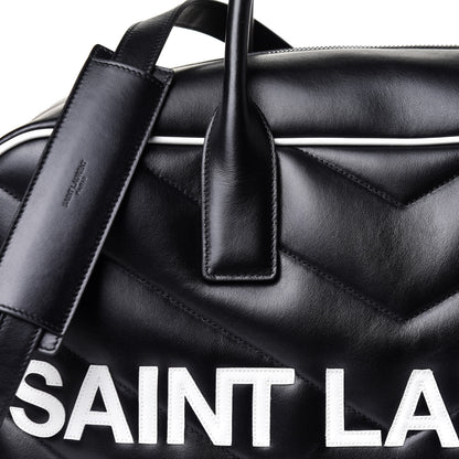 Saint Laurent Calfskin Medium Miles Logo Bowler Duffel Bag Black 8 of 12