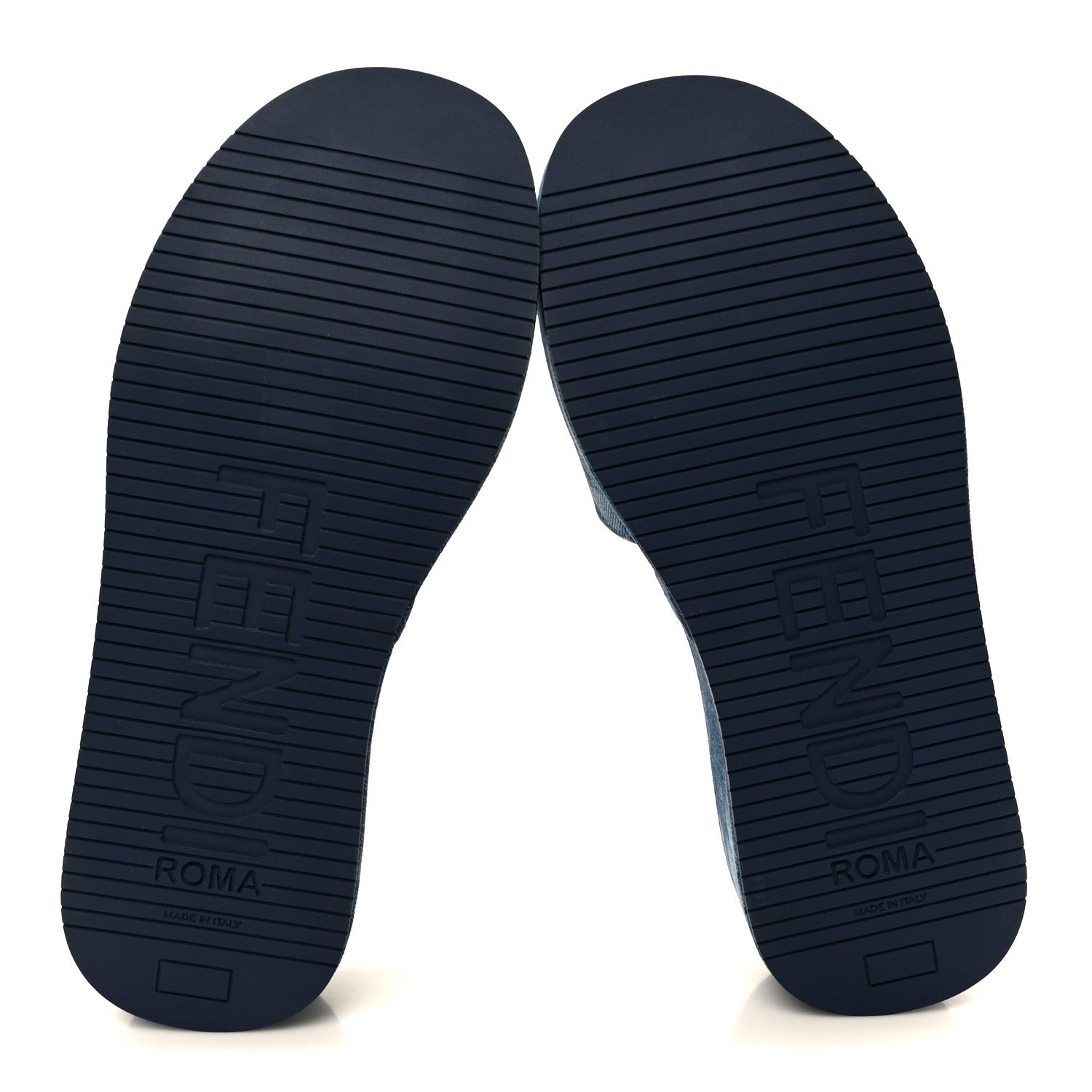 Fendi Denim Sea Garden Logo Sunshine Flatform Slide Sandals 40 Blue Medium Dark Blue 6 of 11
