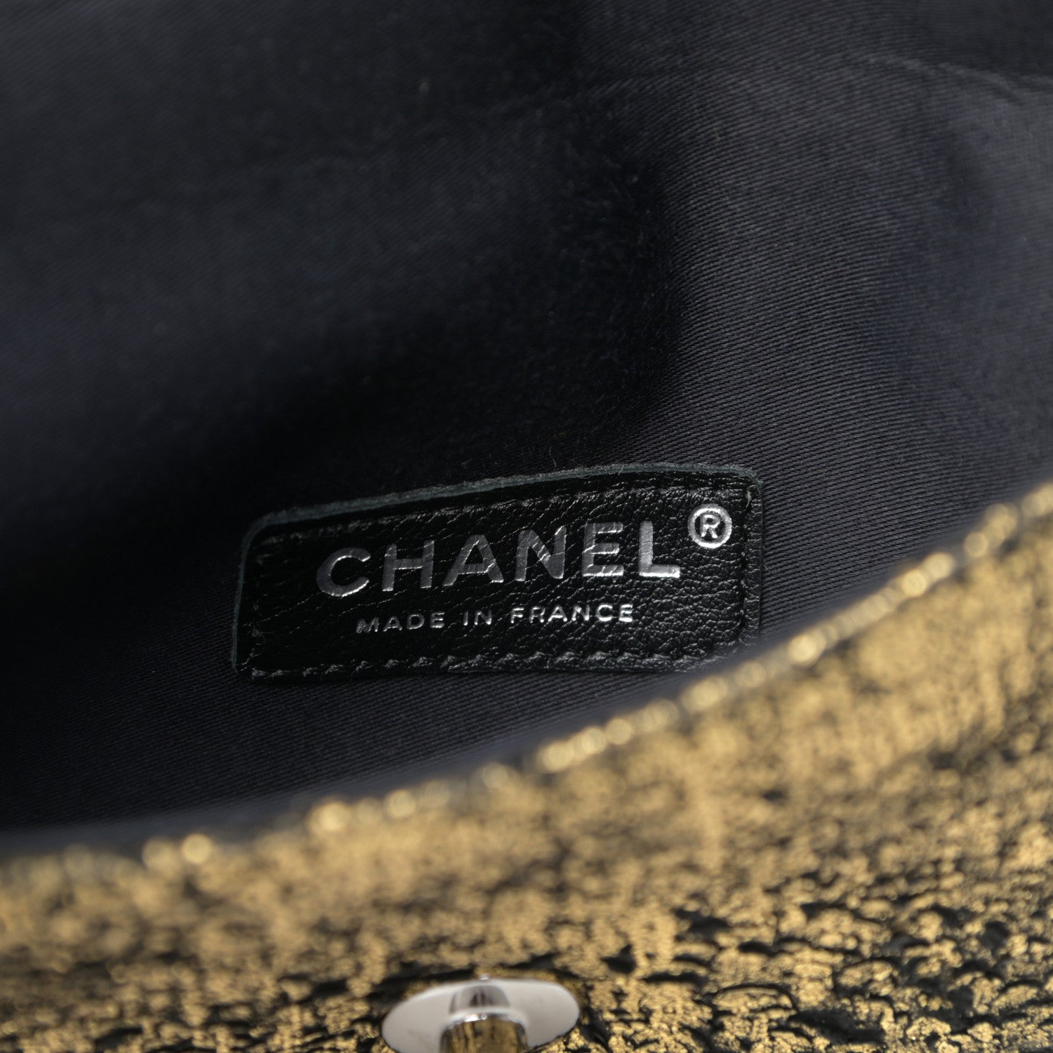 Chanel Lambskin Mineral Nights Wristlet Gold Black 6 of 9