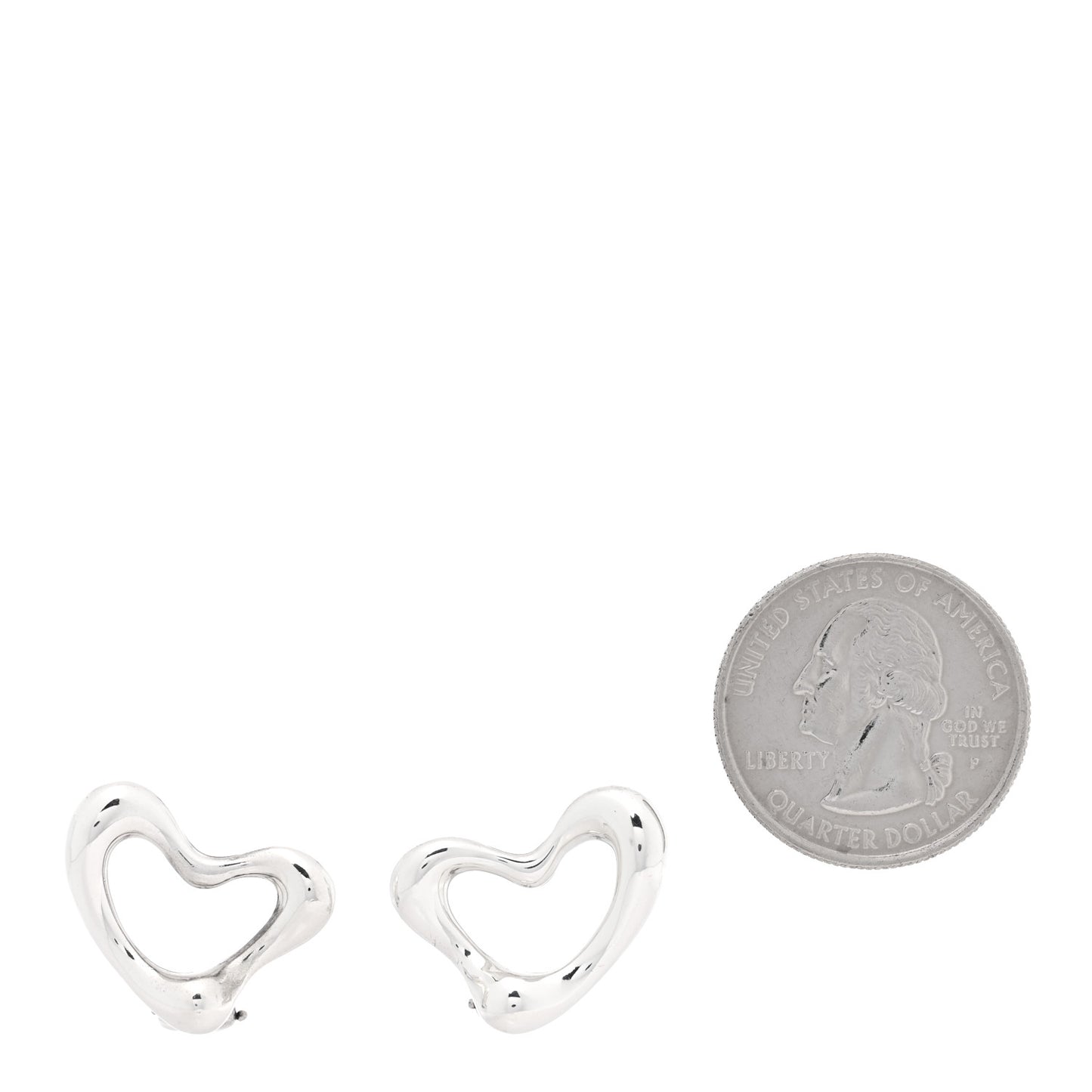 Sterling Silver Elsa Peretti Open Heart Clip-On Earrings